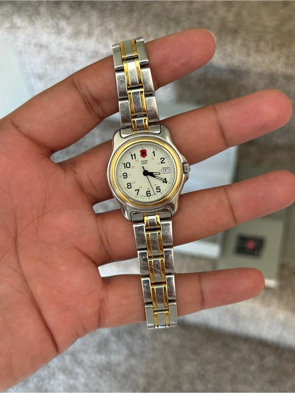 Victorinox Swiss Army Two-Tone Silver and Gold Stainless Steel Ladies Watch